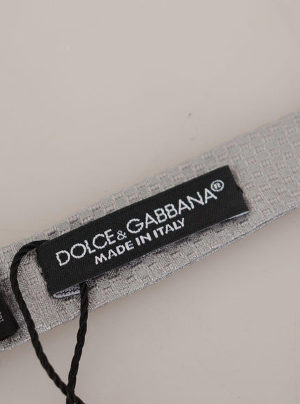 Dolce & Gabbana Gray 100% Silk Adjustable Neck Papillon Tie