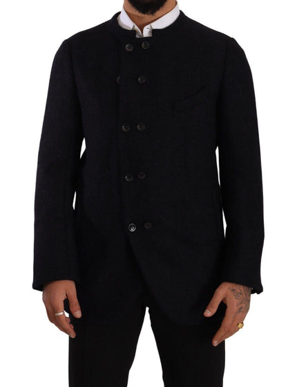Dolce & Gabbana Gray Alpaca Button Down Men Coat Jacket - Ellie Belle
