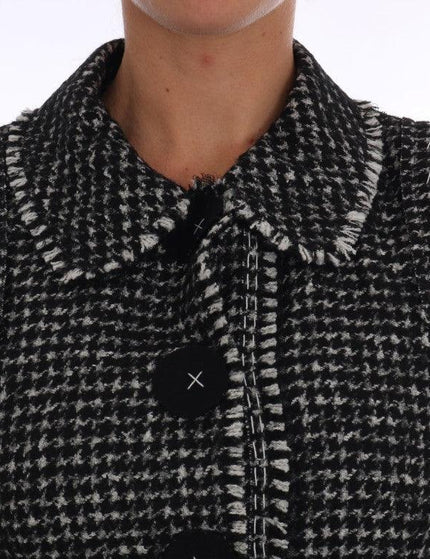 Dolce & Gabbana Gray Black Tweed Vest Jacket - Ellie Belle
