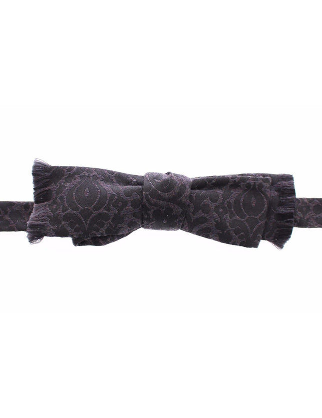 Dolce & Gabbana Gray Black Wool Bow Tie - Ellie Belle