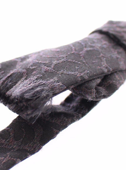 Dolce & Gabbana Gray Black Wool Bow Tie