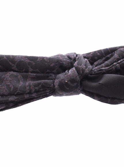 Dolce & Gabbana Gray Black Wool Bow Tie