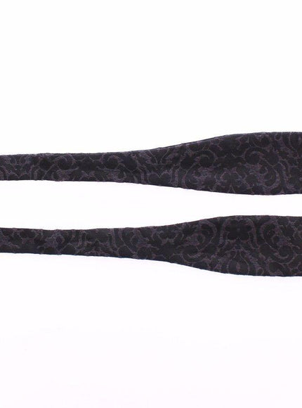 Dolce & Gabbana Gray Black Wool Silk Bow Tie