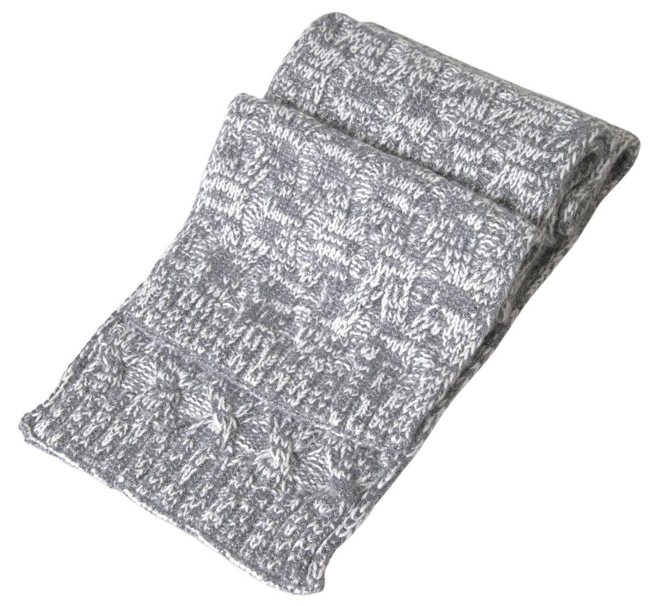 Dolce & Gabbana Gray Cashmere Knit Wrap Shawl Foulard Scarf - Ellie Belle