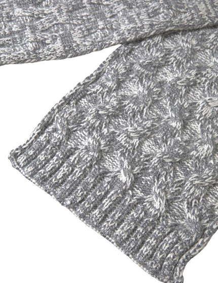 Dolce & Gabbana Gray Cashmere Knit Wrap Shawl Foulard Scarf - Ellie Belle