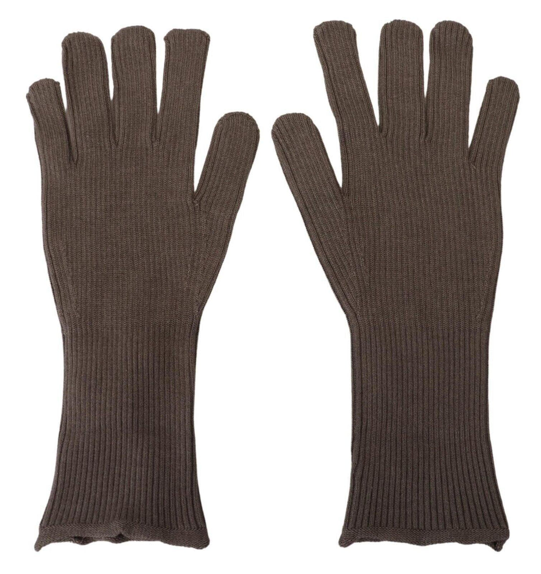 Dolce & Gabbana Gray Cashmere knitted Hands Mitten Mens Gloves - Ellie Belle