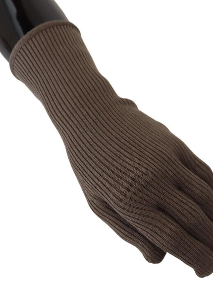 Dolce & Gabbana Gray Cashmere knitted Hands Mitten Mens Gloves - Ellie Belle