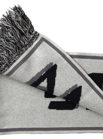 Dolce & Gabbana Gray Cashmere Knitted Wrap Shawl Fringe Scarf - Ellie Belle
