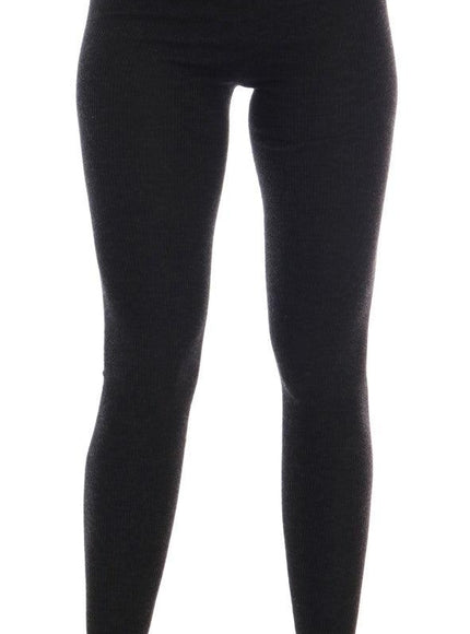 Dolce & Gabbana Gray Cashmere Ribbed Stretch Tights - Ellie Belle