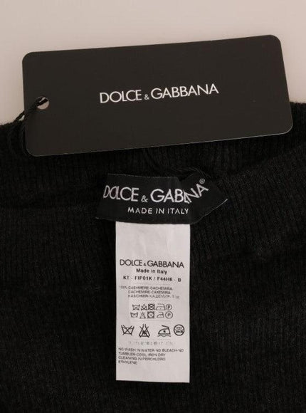 Dolce & Gabbana Gray Cashmere Ribbed Stretch Tights - Ellie Belle