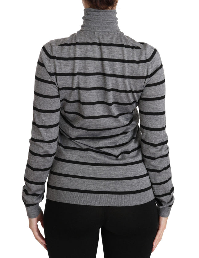 Dolce & Gabbana Gray Cashmere Silk Turtleneck Sweater