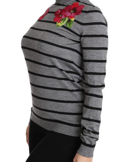 Dolce & Gabbana Gray Cashmere Silk Turtleneck Sweater