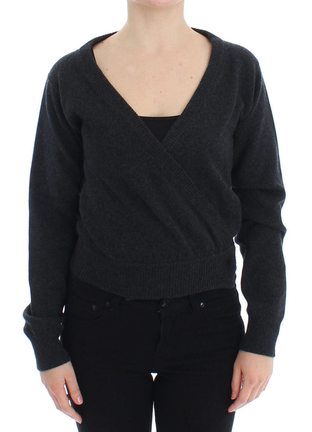 Dolce & Gabbana Gray Cashmere Sweater Pullover Wrap