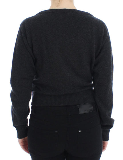 Dolce & Gabbana Gray Cashmere Sweater Pullover Wrap