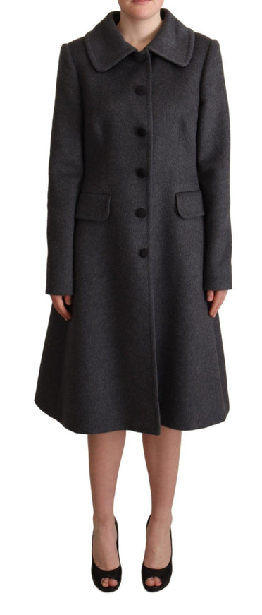 Dolce & Gabbana Gray Cashmere Trench Coat Jacket - Ellie Belle