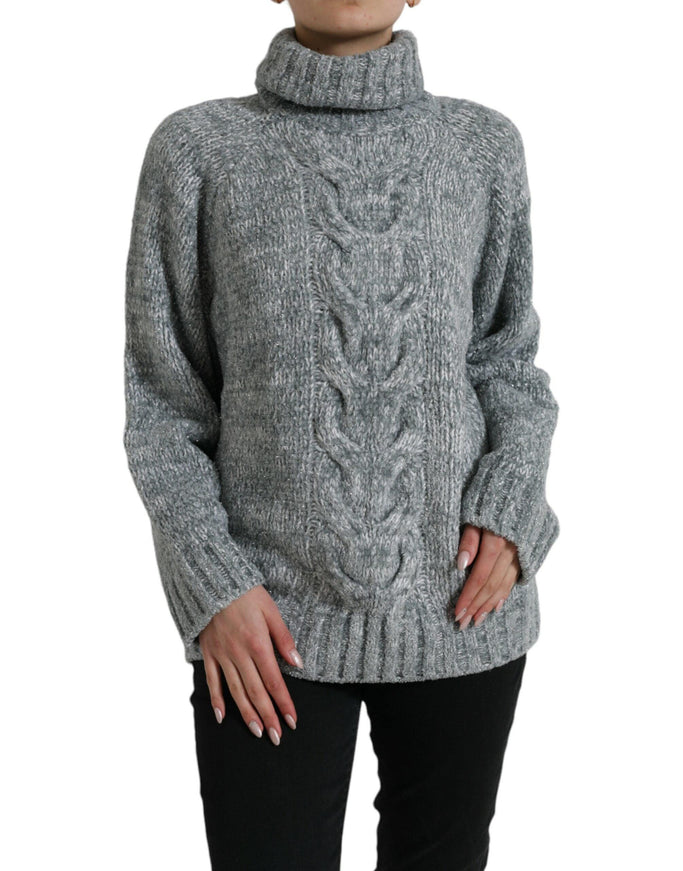 Dolce & Gabbana Gray Cashmere Turtle Neck Pullover Sweater - Ellie Belle