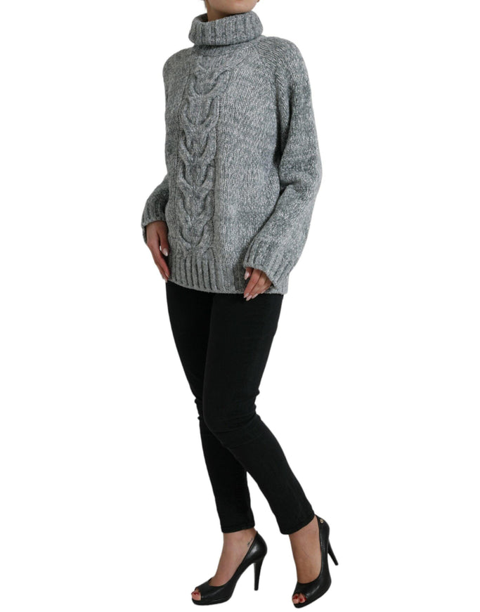 Dolce & Gabbana Gray Cashmere Turtle Neck Pullover Sweater - Ellie Belle