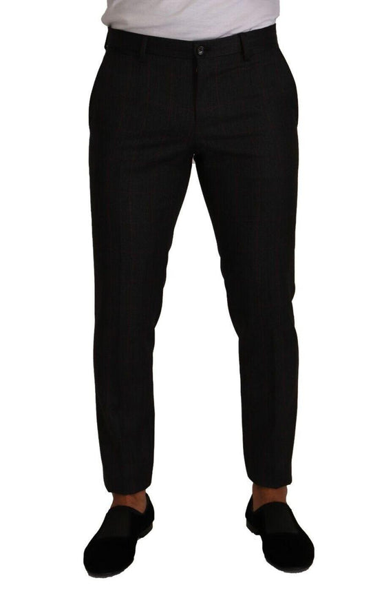 Dolce & Gabbana Gray Check Wool Formal Trouser Dress Pants - Ellie Belle