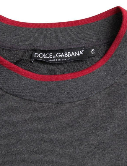 Dolce & Gabbana Gray Cotton Crew Neck Men Pullover Sweater - Ellie Belle