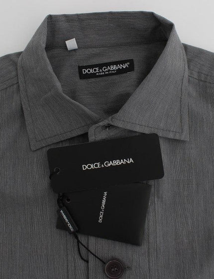 Dolce & Gabbana Gray Cotton Formal Dress Button Shirt - Ellie Belle