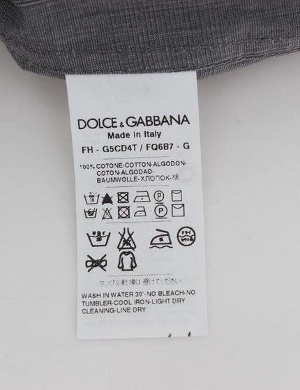 Dolce & Gabbana Gray Cotton Formal Dress Button Shirt - Ellie Belle