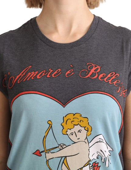 Dolce & Gabbana Gray Cotton L' Amore Top Tank T-shirt - Ellie Belle