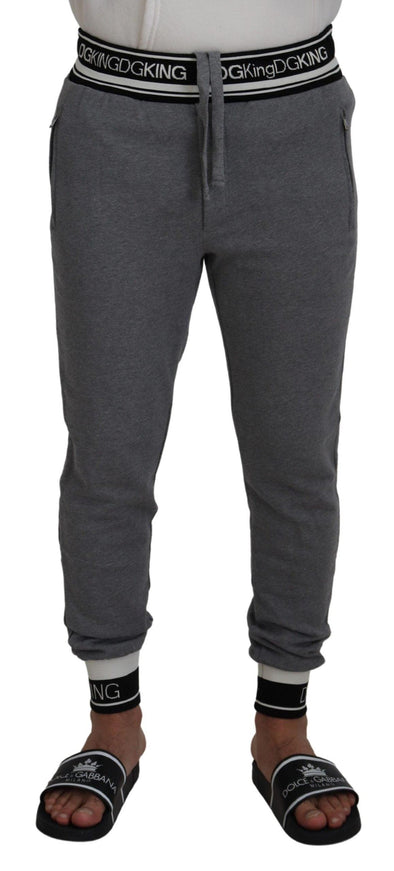 Dolce & Gabbana Gray Cotton Men Jogger Pants - Ellie Belle