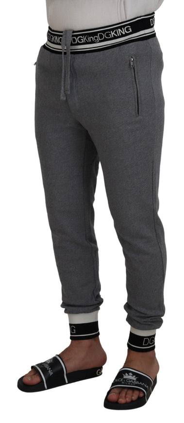 Dolce & Gabbana Gray Cotton Men Jogger Pants - Ellie Belle