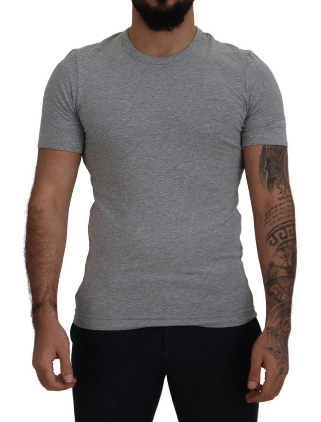 Dolce & Gabbana Gray Cotton Short Sleeves T-shirt - Ellie Belle