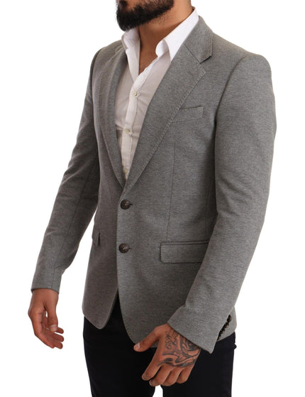 Dolce & Gabbana Gray Cotton Slim Fit Jacket Coat Blazer - Ellie Belle