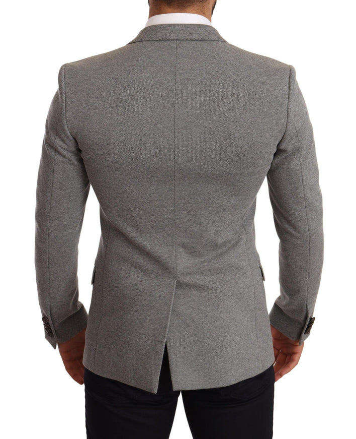 Dolce & Gabbana Gray Cotton Slim Fit Jacket Coat Blazer - Ellie Belle