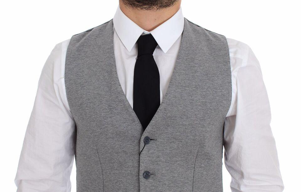 Dolce & Gabbana Gray Cotton Stretch Dress Vest Blazer - Ellie Belle