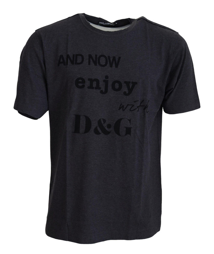 Dolce & Gabbana Gray Crewneck Cotton Short Sleeve T-shirt - Ellie Belle