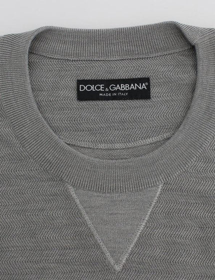 Dolce & Gabbana Gray Crewneck Pullover Silk Sweater - Ellie Belle