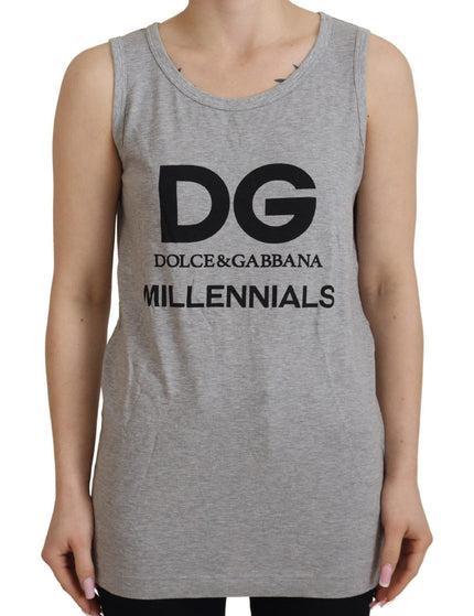 Dolce & Gabbana Gray D&G Millennials Tank Tee Cotton T-shirt - Ellie Belle