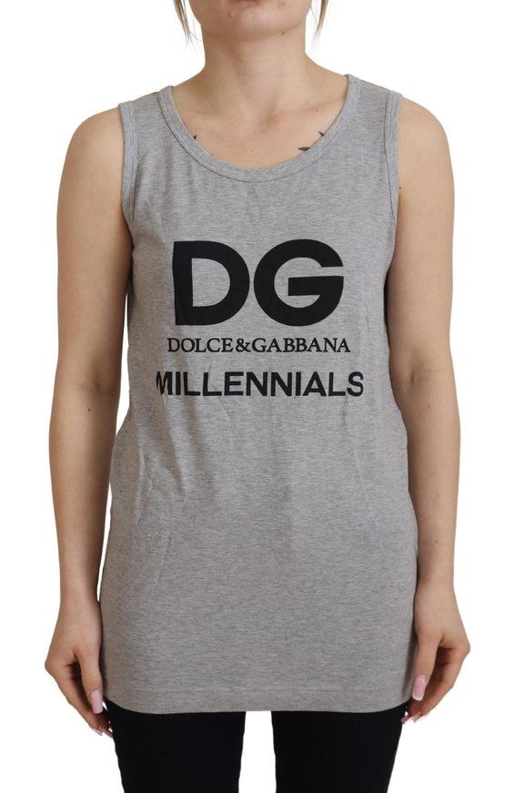 Dolce & Gabbana Gray D&G Millennials Tank Tee Cotton T-shirt - Ellie Belle