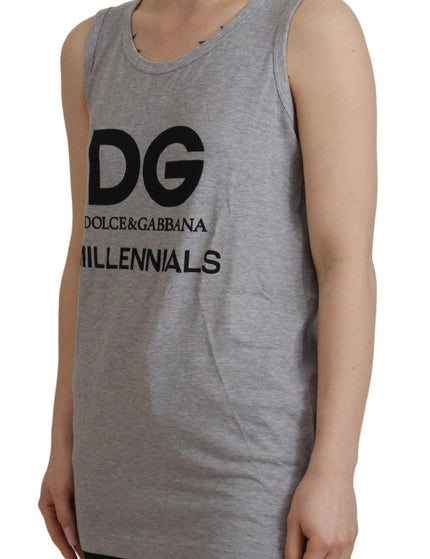 Dolce & Gabbana Gray D&G Millennials Tank Tee Cotton T-shirt - Ellie Belle