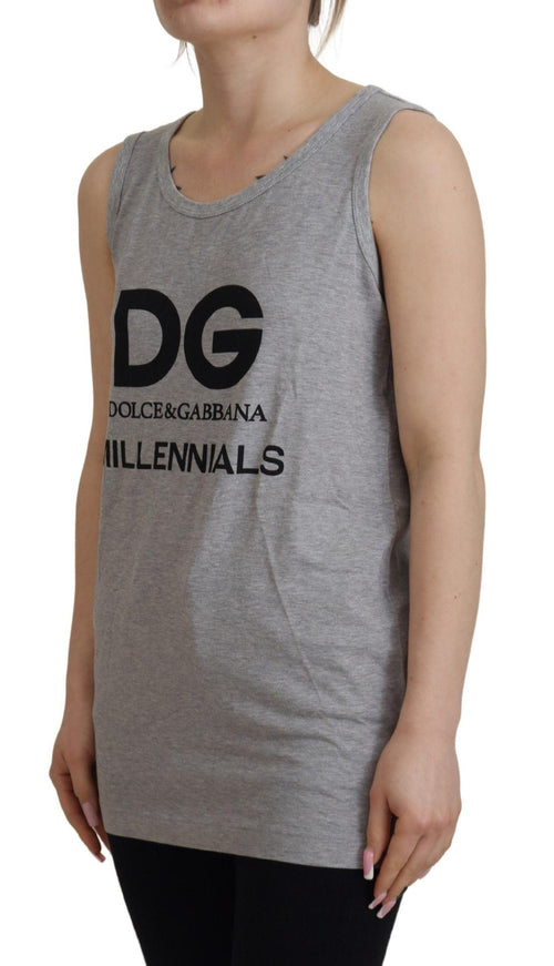 Dolce & Gabbana Gray D&G Millennials Tank Tee Cotton T-shirt - Ellie Belle