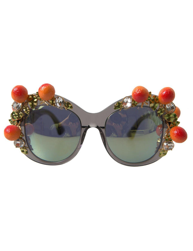 Dolce & Gabbana Gray DG4283B Crystals Orange Appliques Sunglasses - Ellie Belle