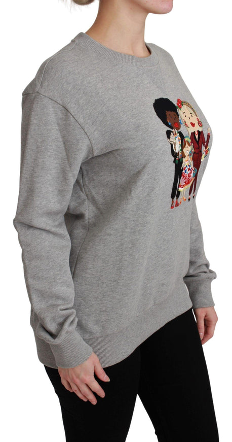 Dolce & Gabbana Gray #dgfamily Cotton Pullover Sweater