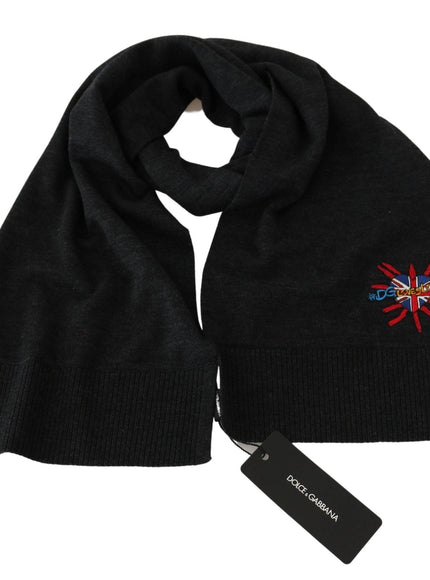 Dolce & Gabbana Gray #DGLovesLondon Wrap Shawl Wool Scarf - Ellie Belle