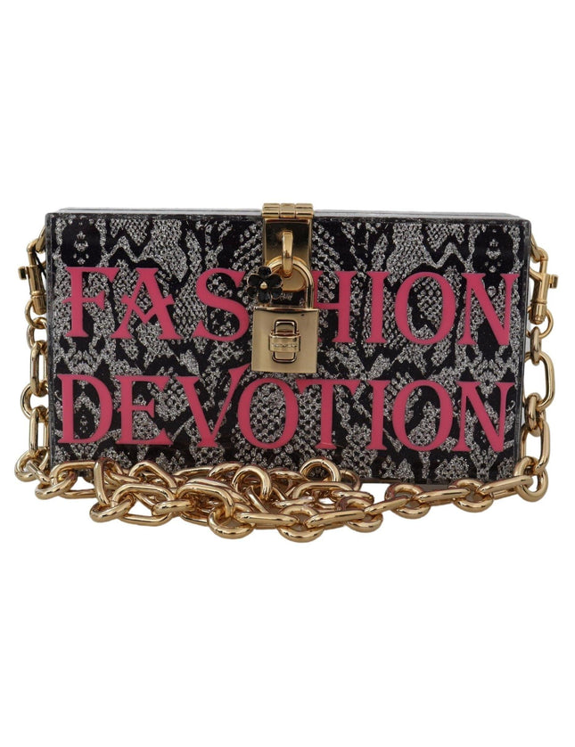 Dolce & Gabbana Gray Fashion Devotion Clutch Plexi SICILY BOX Purse - Ellie Belle