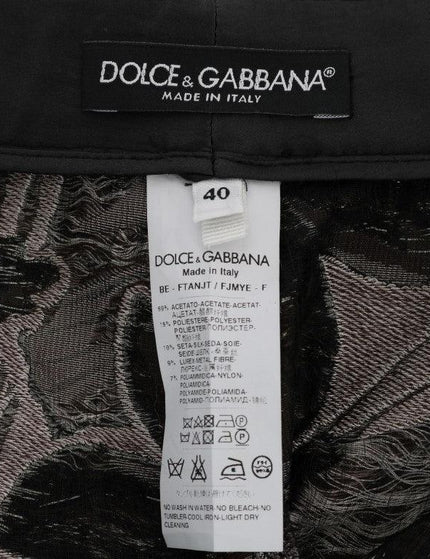 Dolce & Gabbana Gray Floral Brocade High Waist Shorts - Ellie Belle