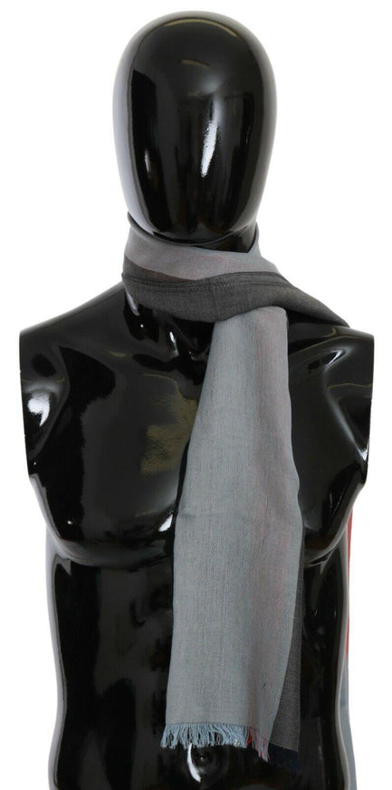 Dolce & Gabbana Gray Fringe Neck Wrap Cotton Scarf - Ellie Belle