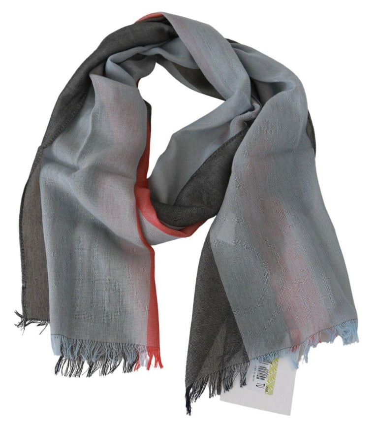 Dolce & Gabbana Gray Fringe Neck Wrap Cotton Scarf - Ellie Belle