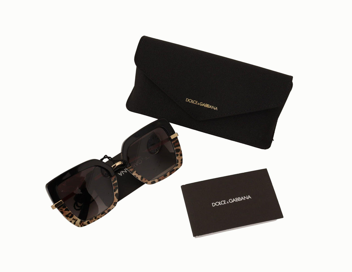 Dolce & Gabbana Gray Half Print Leopard Frame Gradient Sunglasses - Ellie Belle