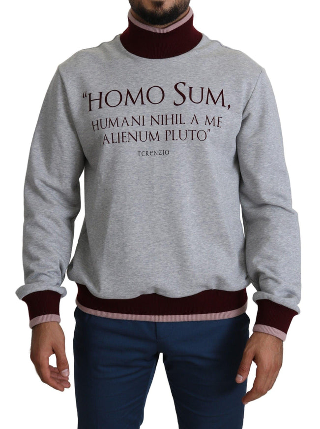 Dolce & Gabbana Gray Homo Sum Turtleneck Pullover Sweater - Ellie Belle