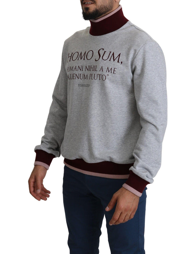 Dolce & Gabbana Gray Homo Sum Turtleneck Pullover Sweater - Ellie Belle