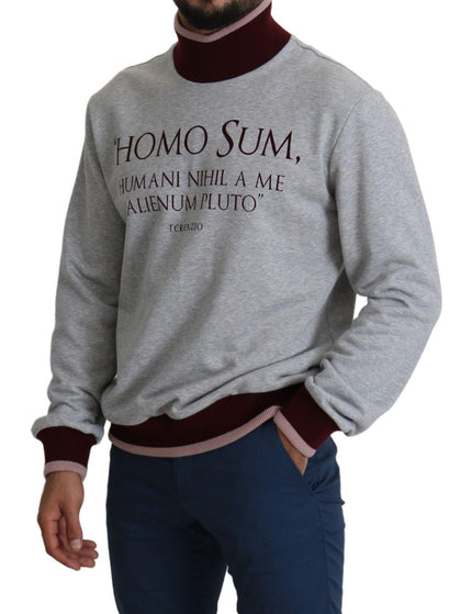 Dolce & Gabbana Gray Homo Sum Turtleneck Pullover Sweater - Ellie Belle