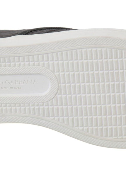 Dolce & Gabbana Gray Leather Flat Caiman Mens Loafers Shoes